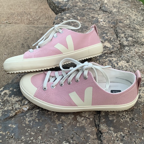 Veja Pink and Cream Women's Sneakers Preppy Elle Woods Academia Walking - Picture 4 of 9
